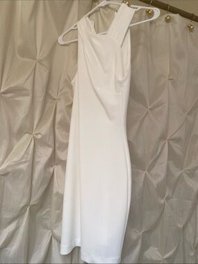 RACHEL Rachel Roy White Square-Neck Midi Dress